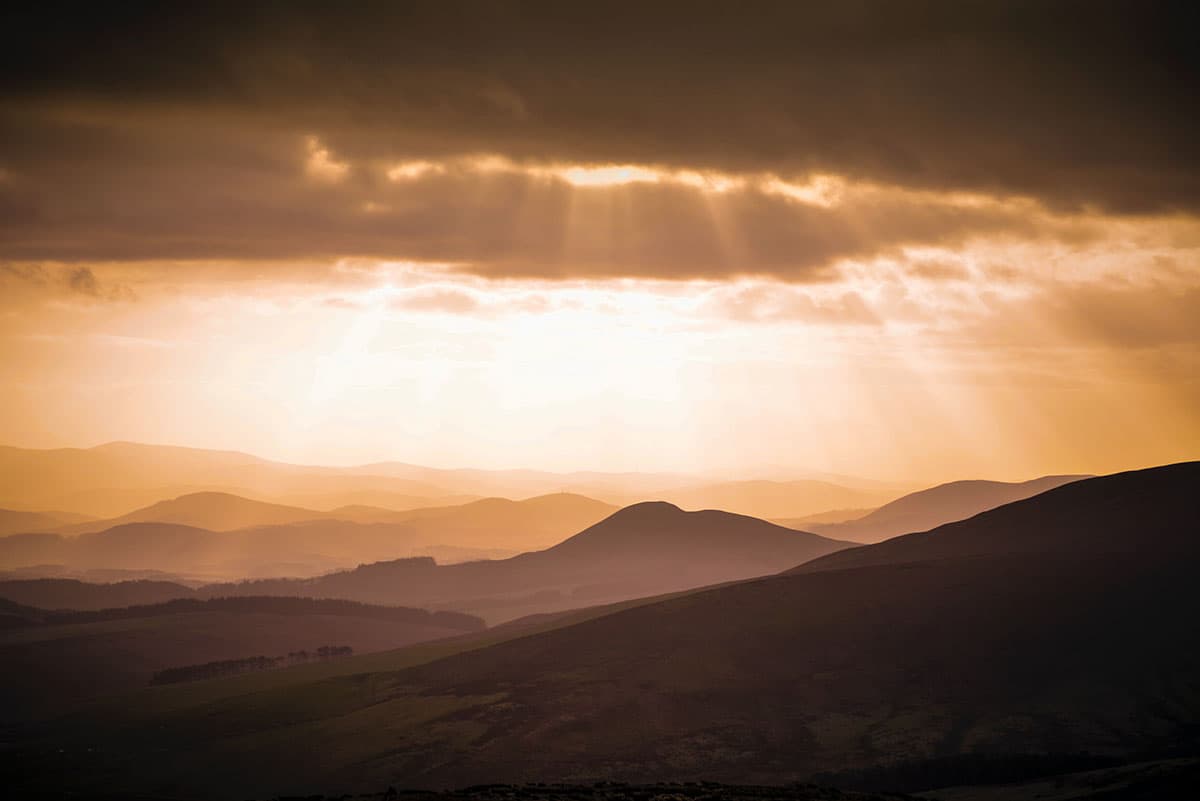 Sunlight breaks through the clouds