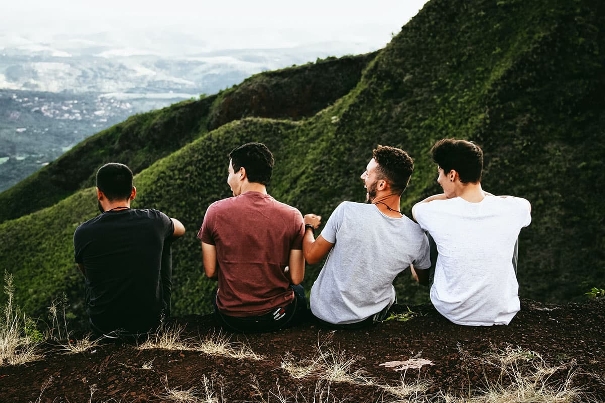 Four Friends Support Each Other