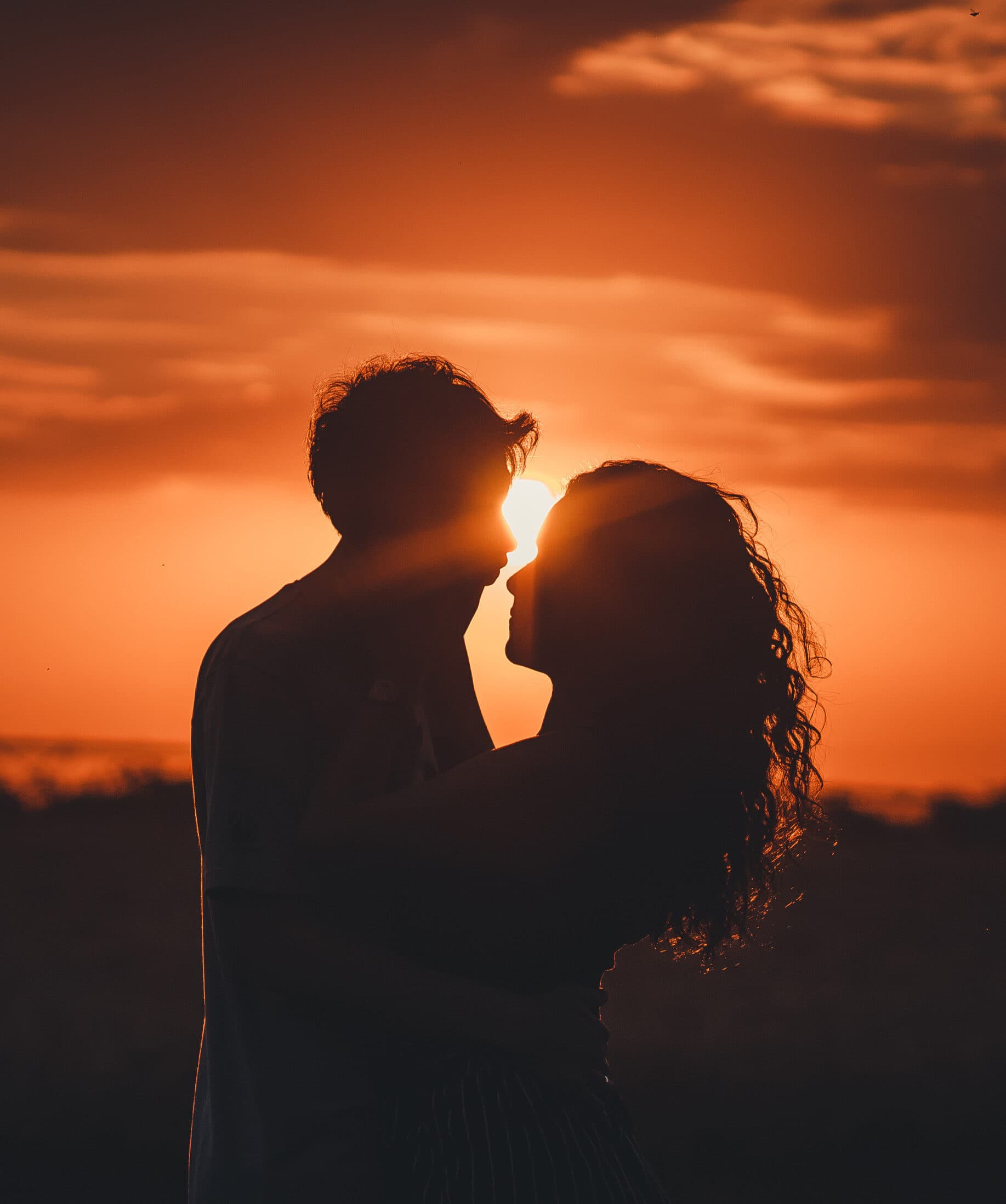 couple, man, woman, sunset
