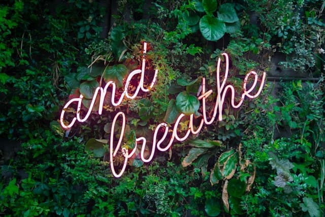 green Neon sign on a surface