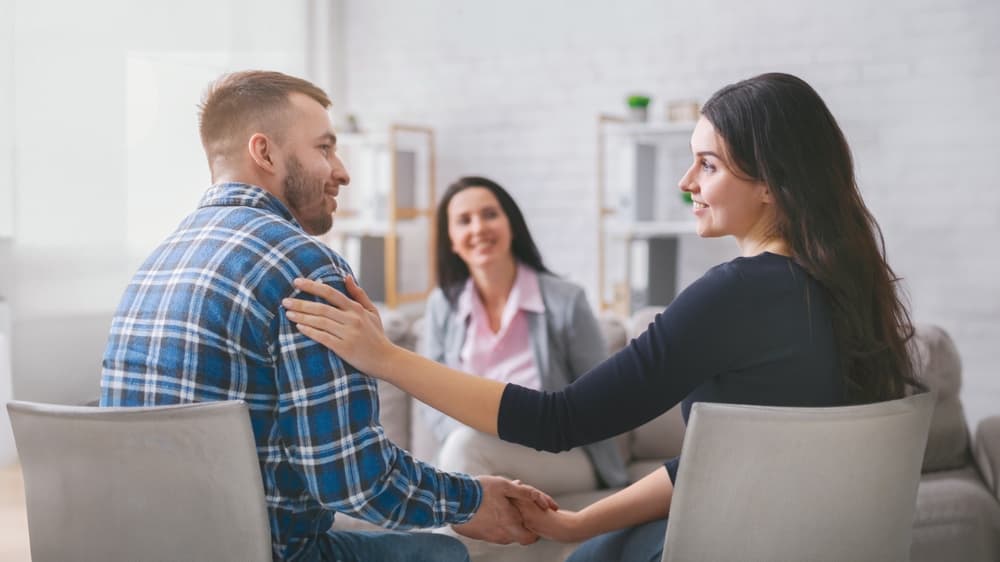 couples talking to a counselor